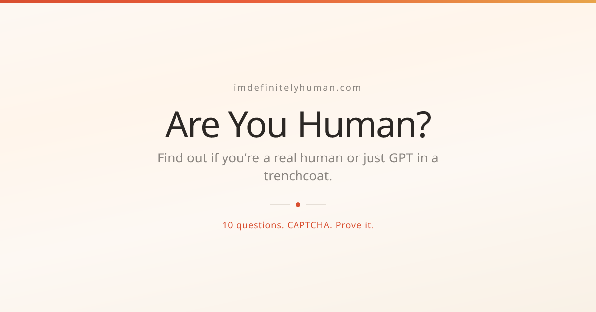 Are You Human? — The Humanity Quiz | Turing Test for Humans